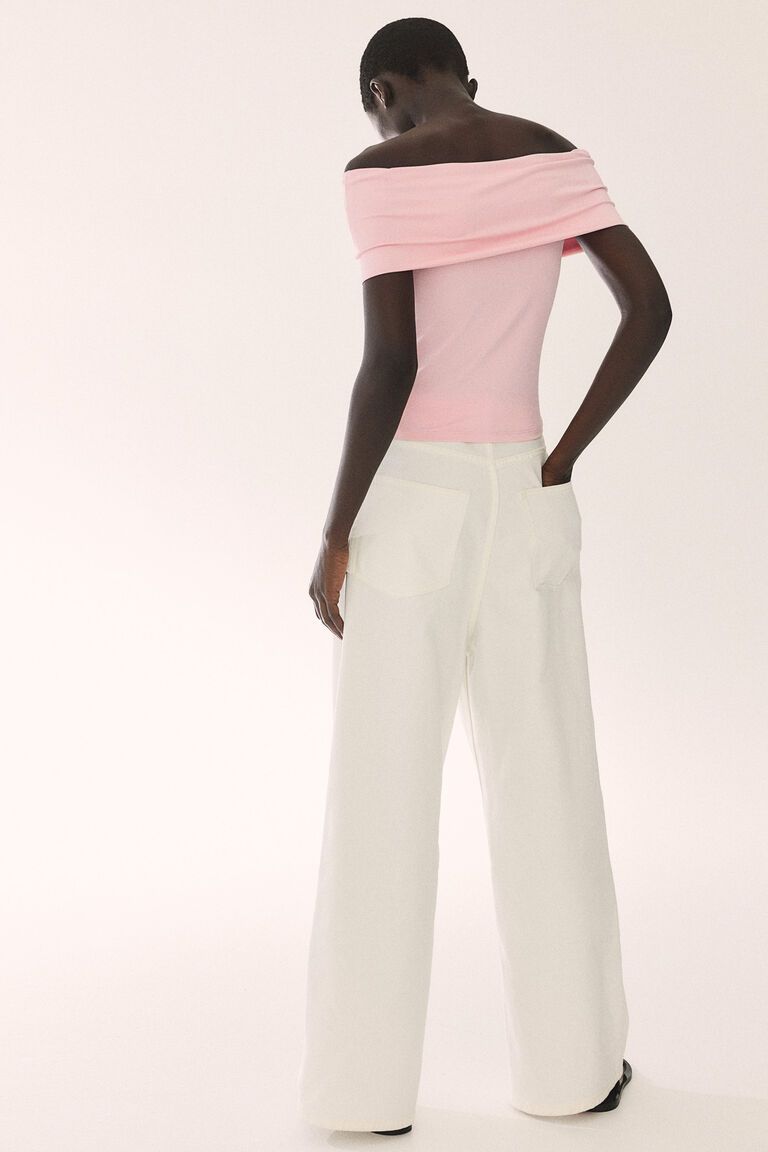 Off-the-shoulder jersey top