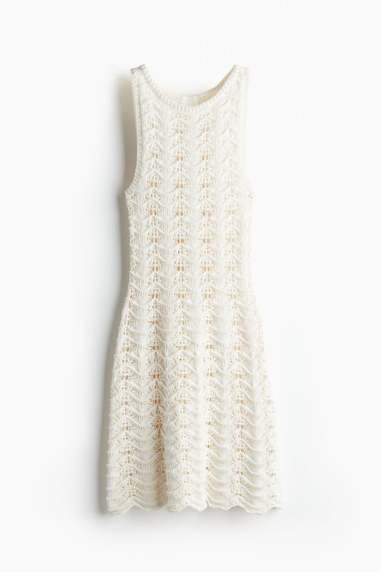 Pointelle-knit dress