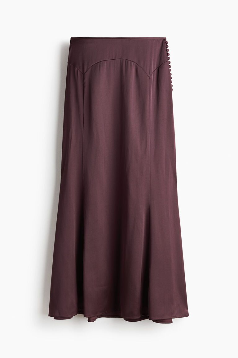 Flared button-detail skirt