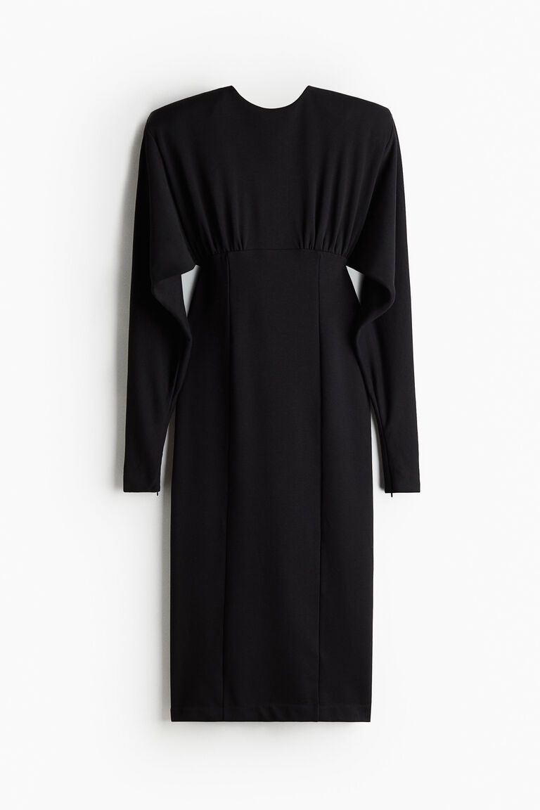 Batwing-sleeved sweatshirt dress