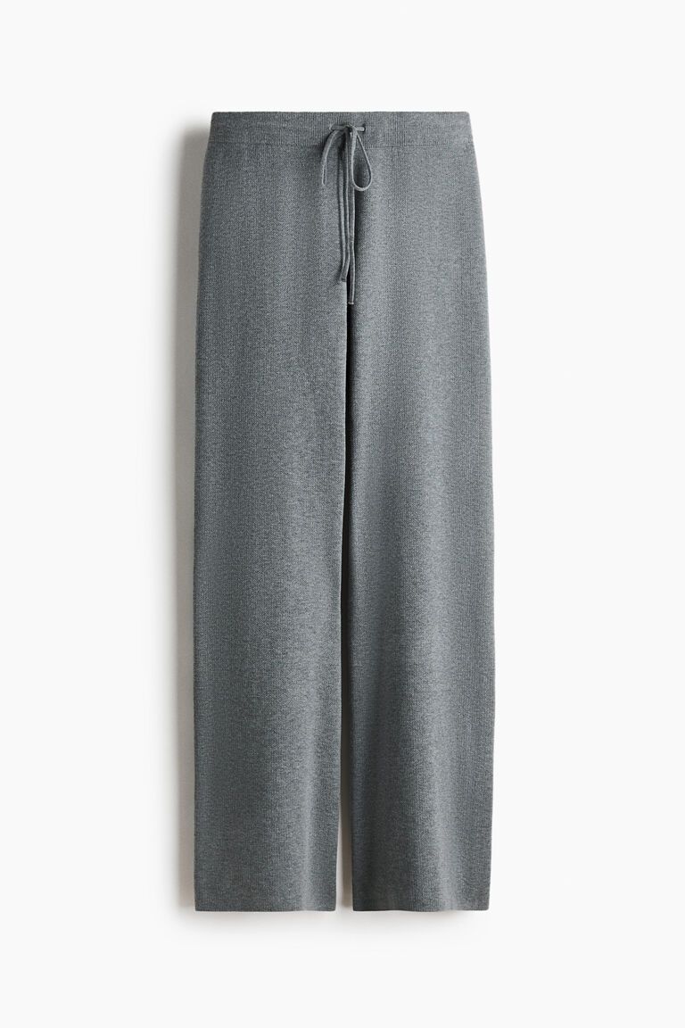 Knitted drawstring trousers