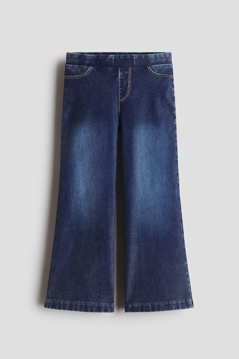 Wide denim-look trousers