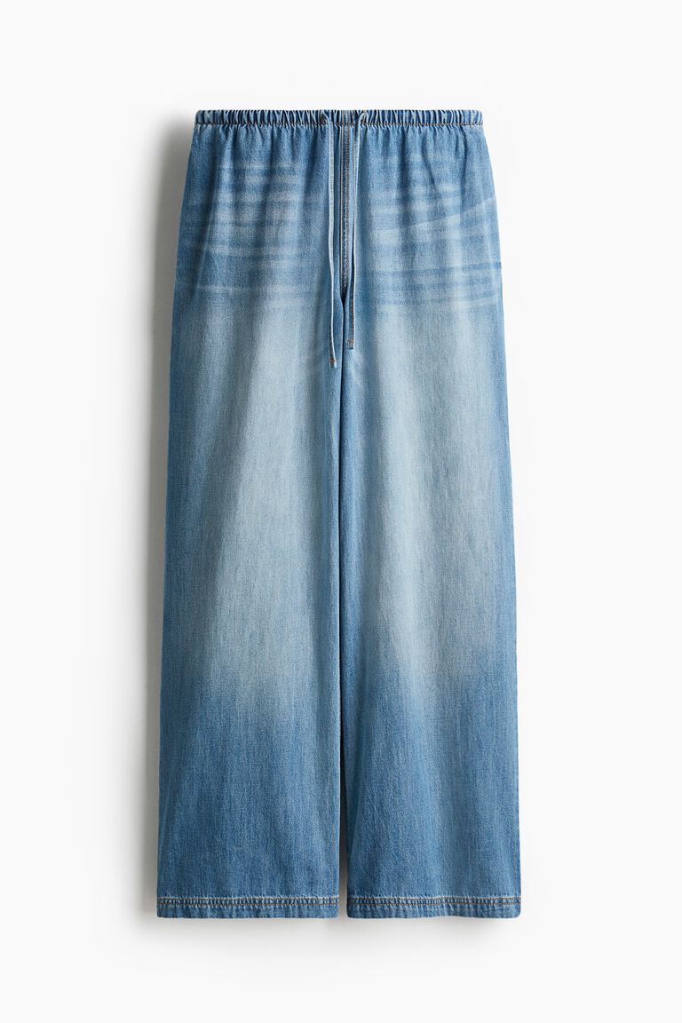 Denim drawstring trousers