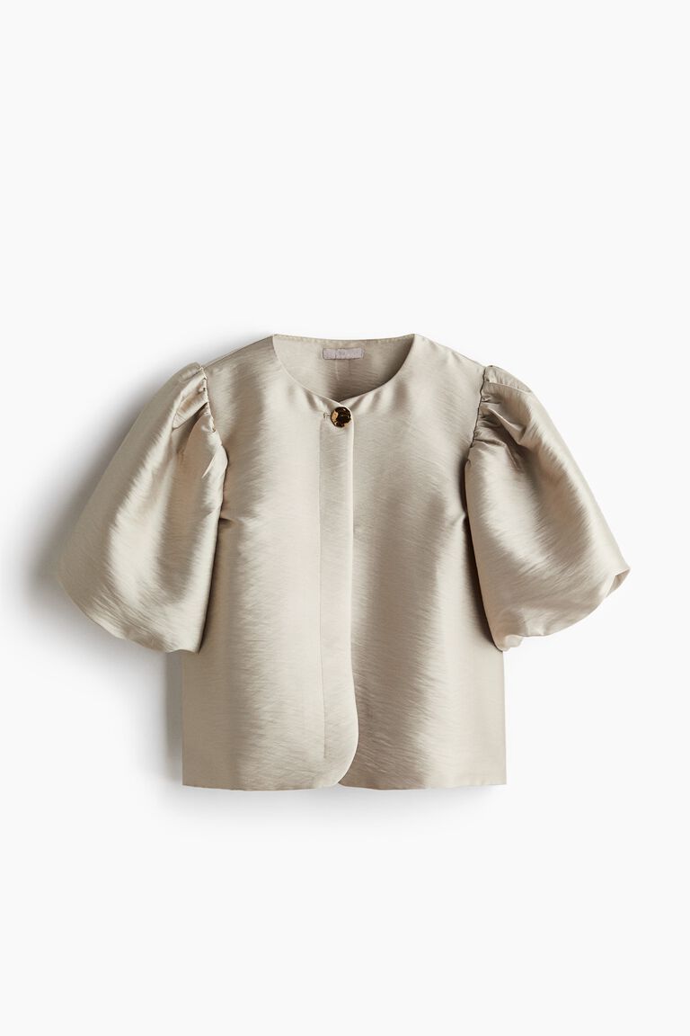 Balloon-sleeved blouse
