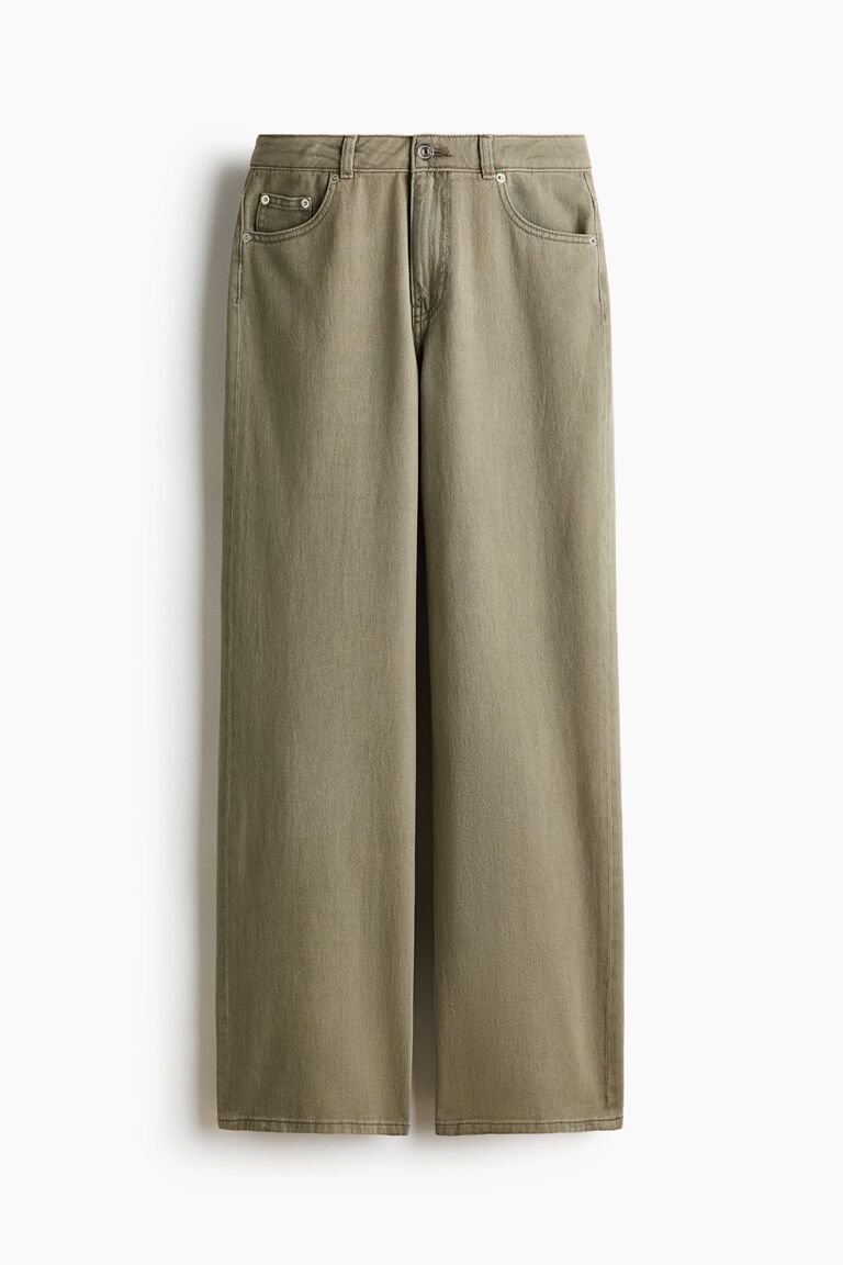 Straight twill trousers