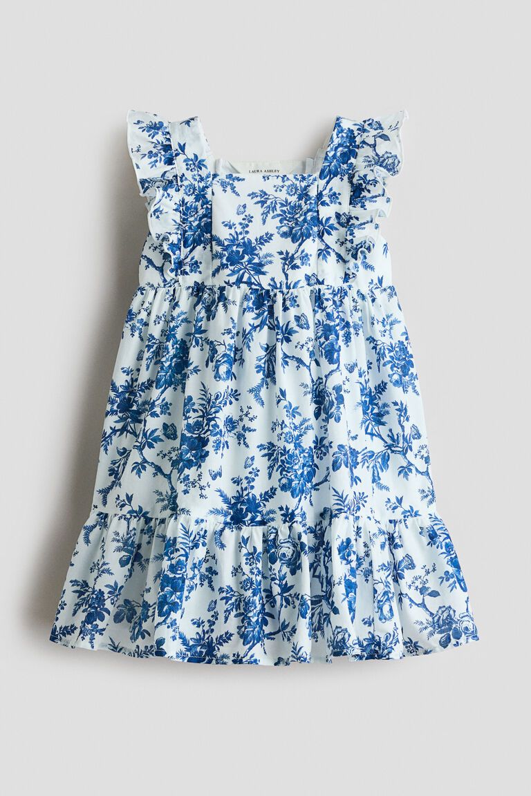 Frill-trimmed cotton dress