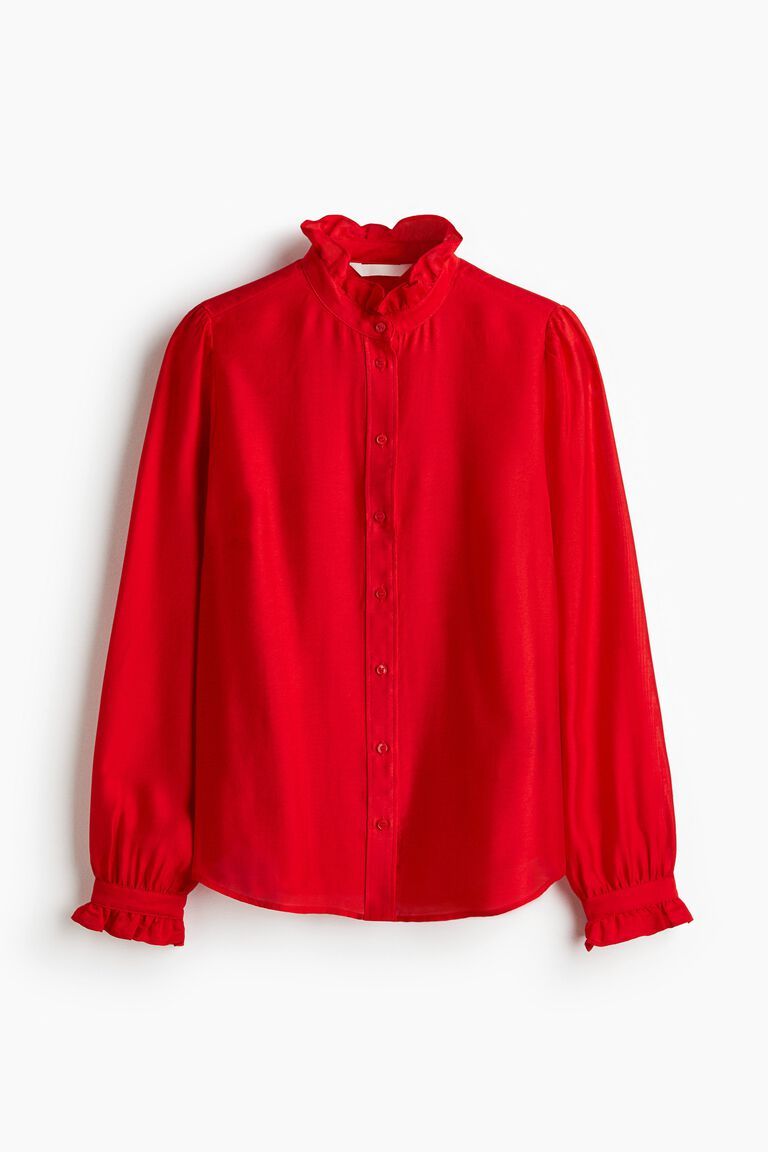 Frill-collar blouse