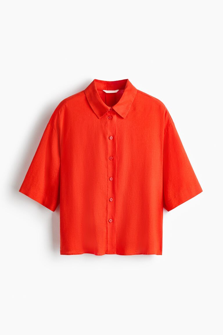 Linen-blend shirt
