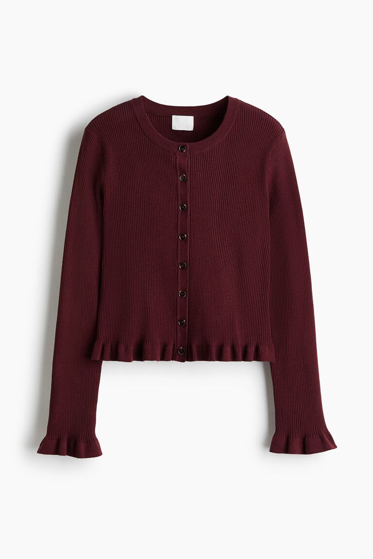 Rib-knit cardigan