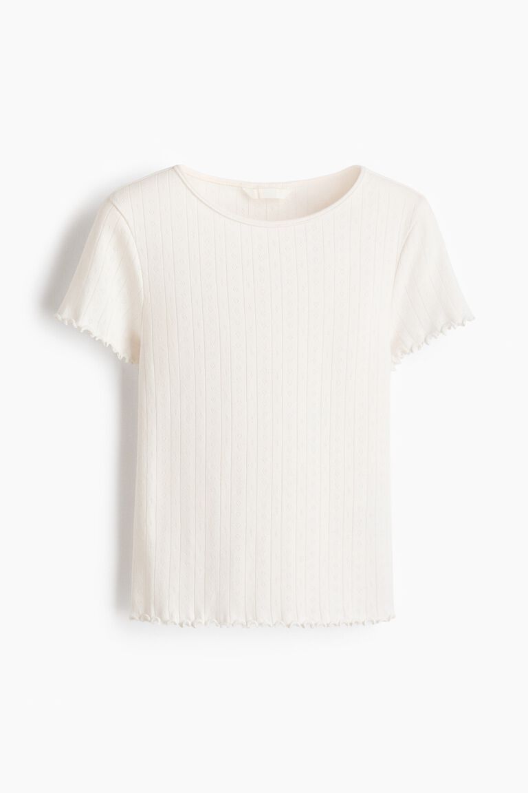 Pointelle jersey top