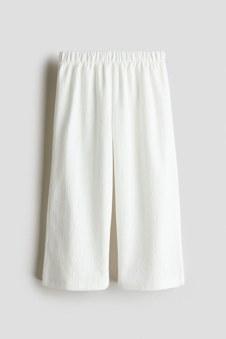 Wide leg jersey trousers