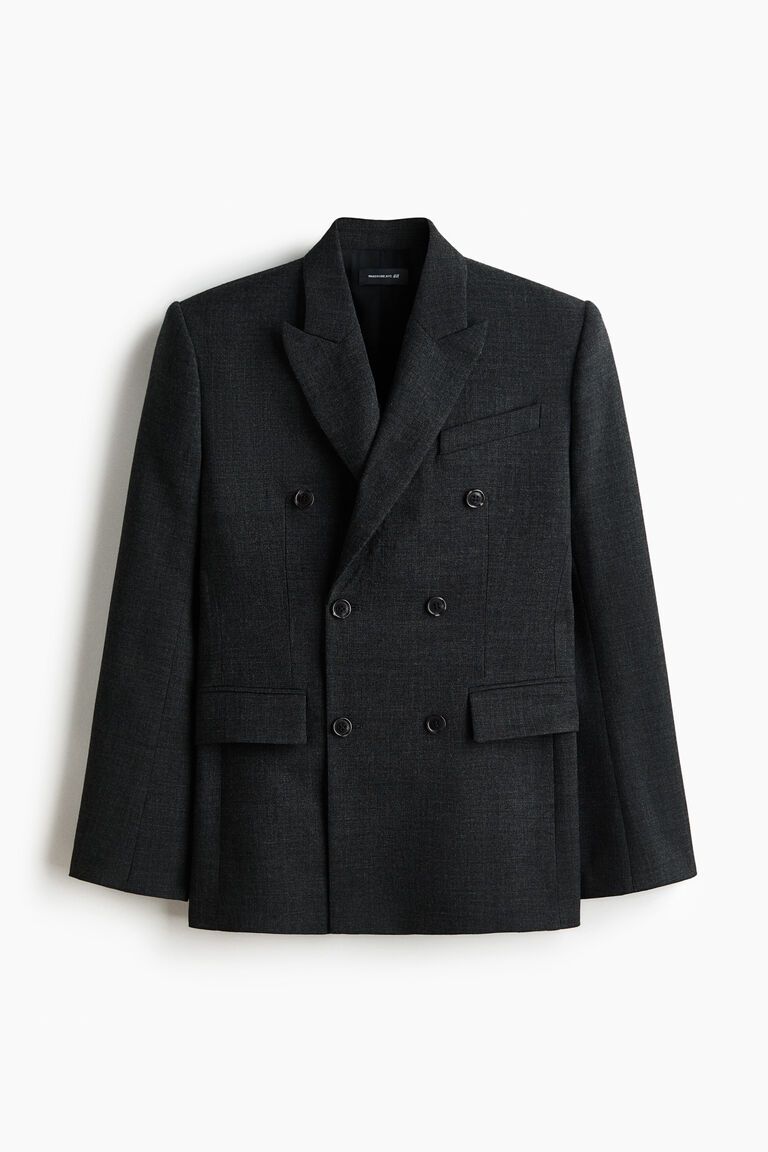 Double-breasted wool blazer
