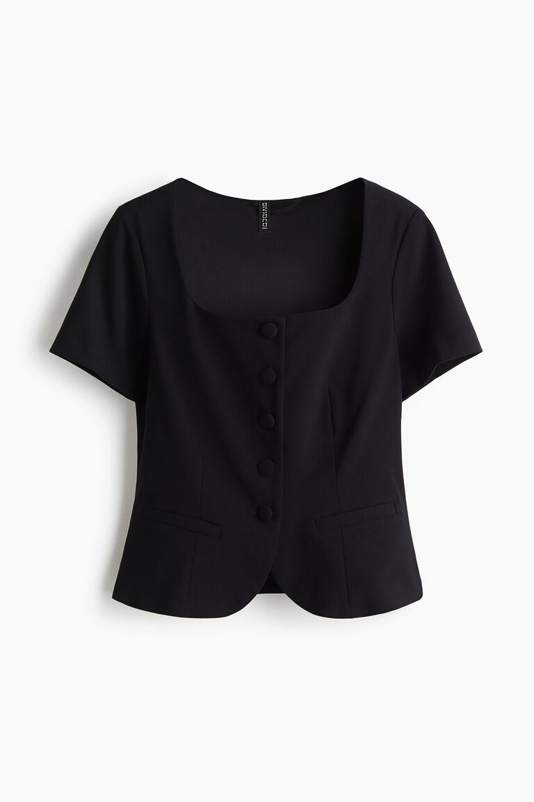 Button-front top