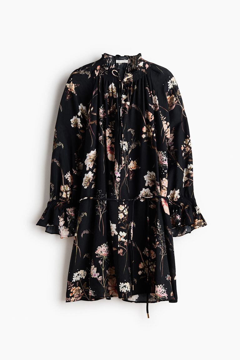 Tie-belt tunic dress