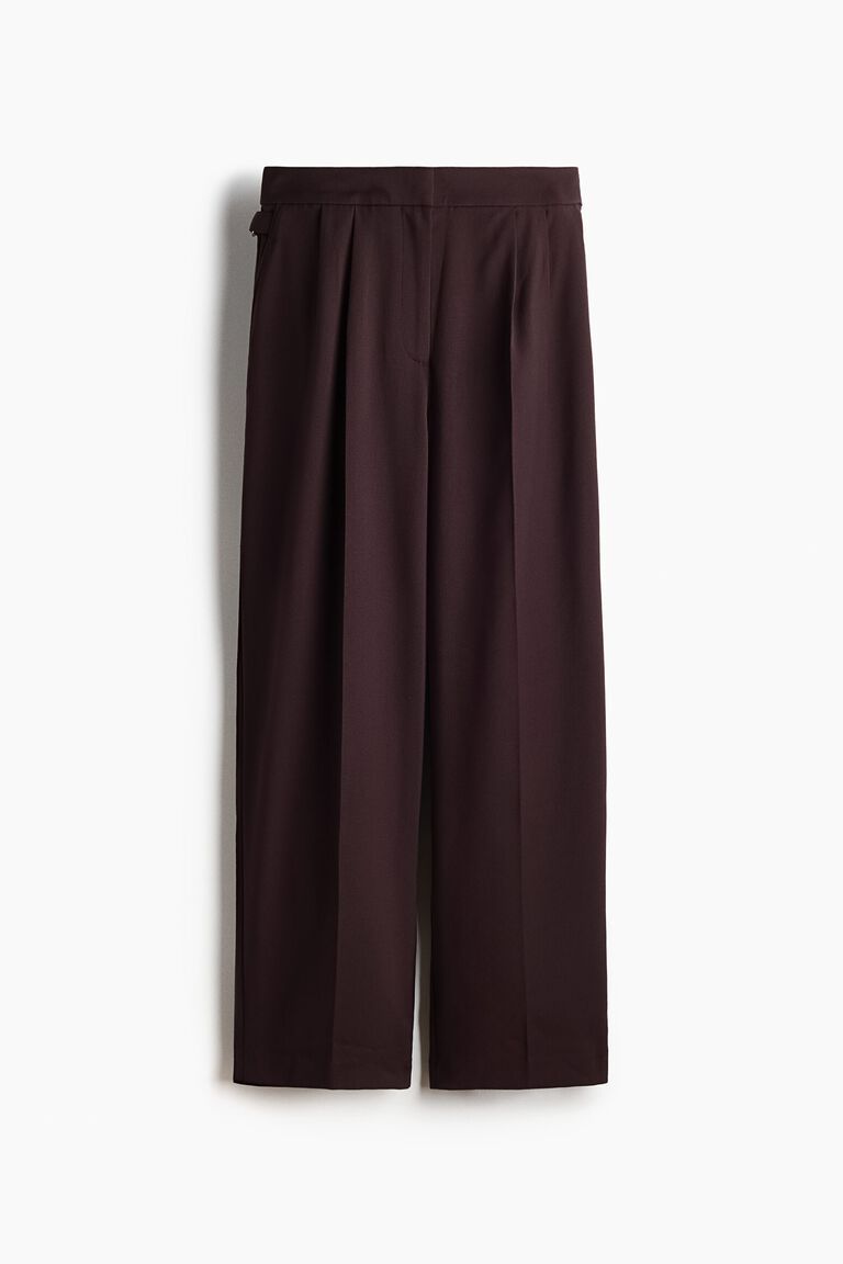 Pleated tab-detail trousers