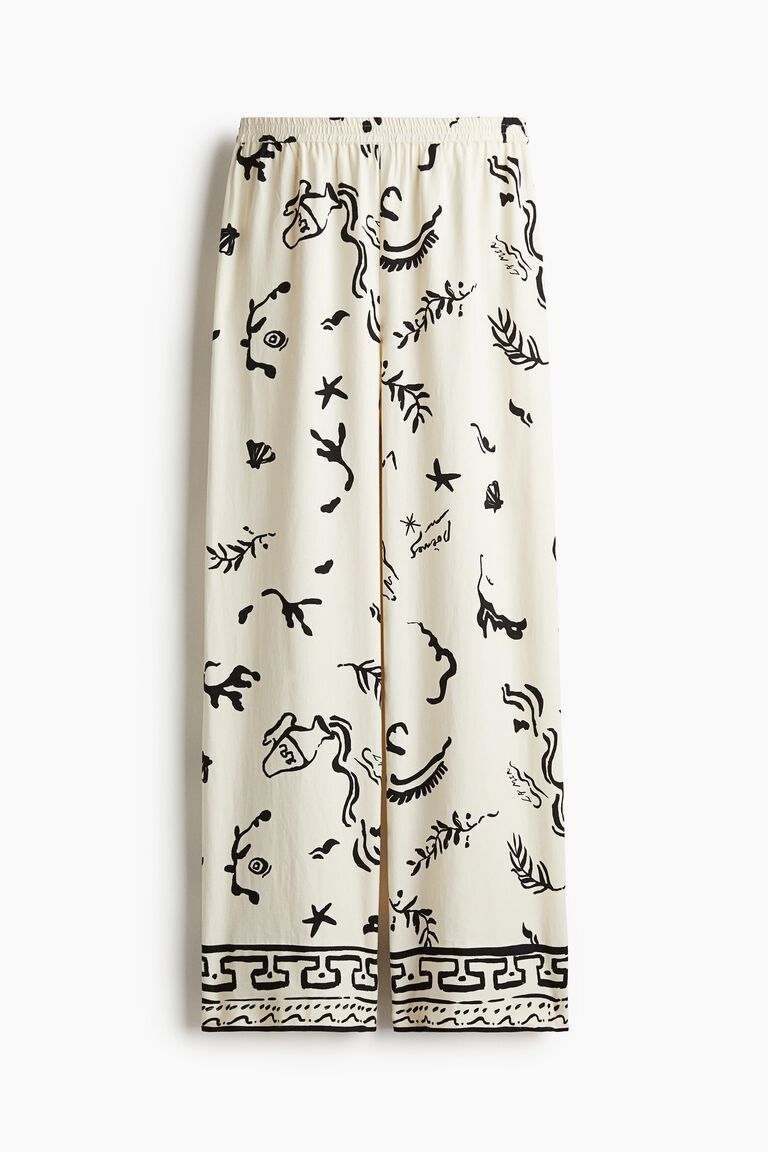 Linen-blend trousers