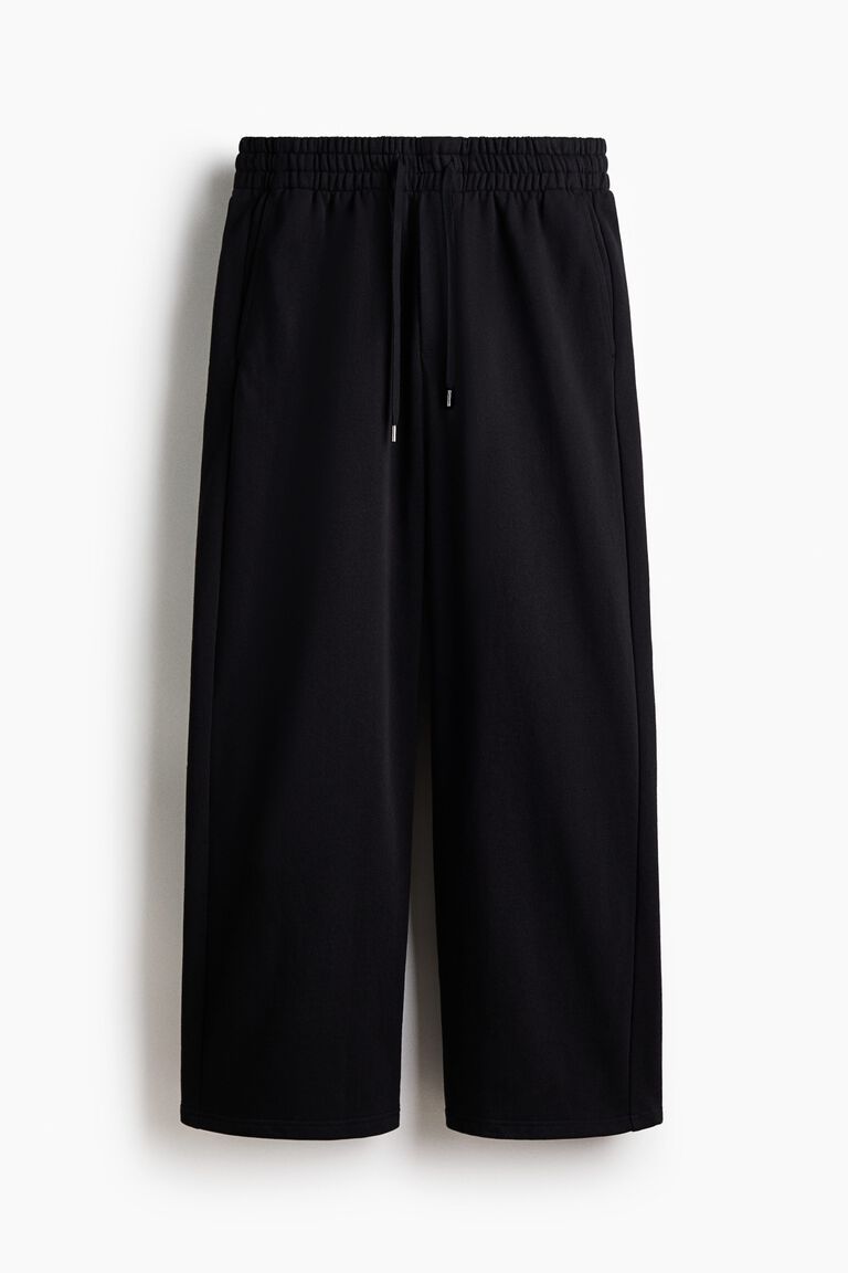 Wide-leg cotton joggers