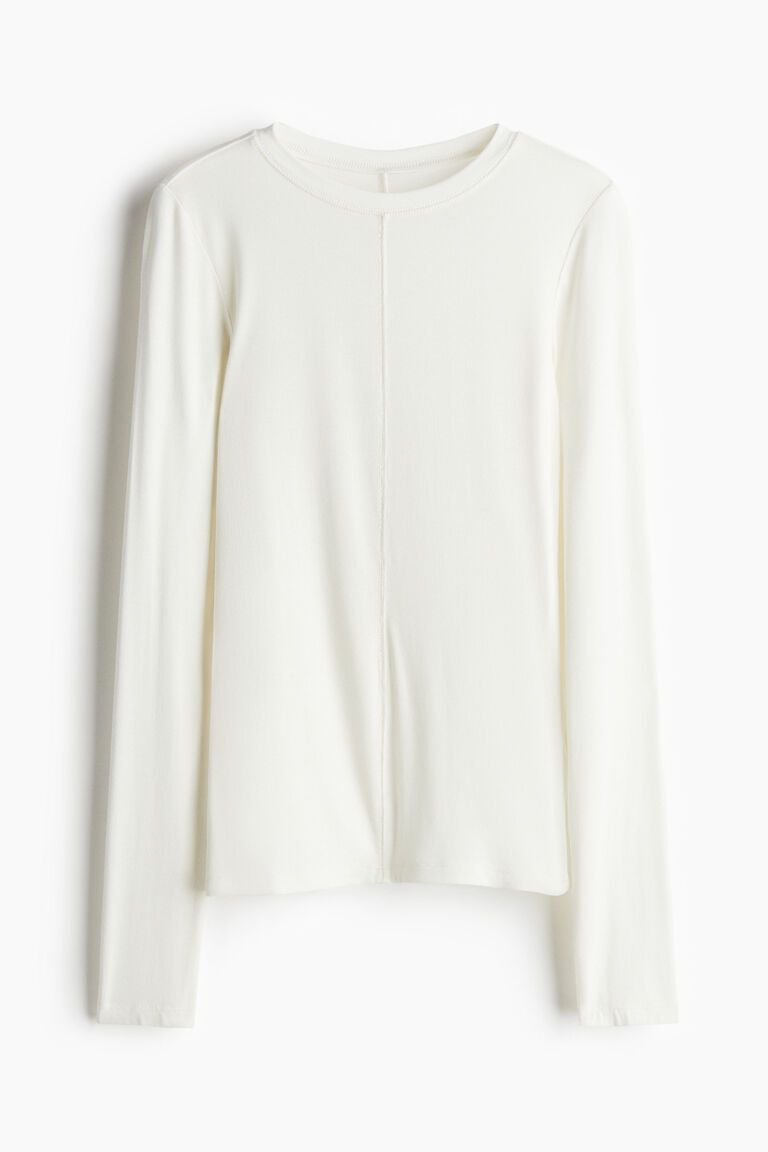 Long-sleeved jersey top