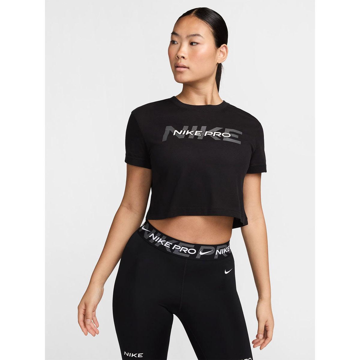 NIKE Pro Short-Sleeve Cropped женские тренировочные футболка