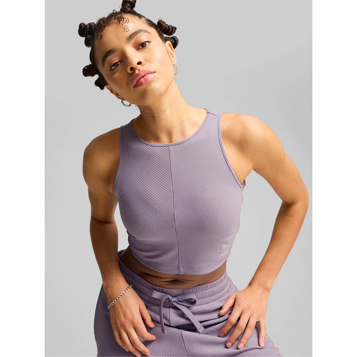 PUMA Classics Ribbed Crop Top женская майка