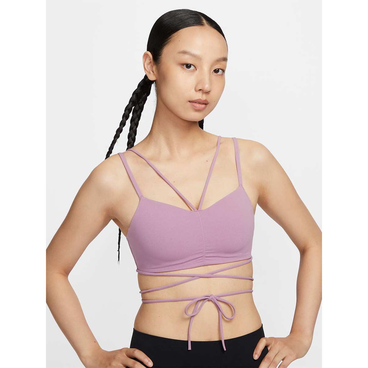 NIKE Zenvy Strappy Wrap женский спортивный бюстгальтер с лёгкой поддержкой и мягкими чашками