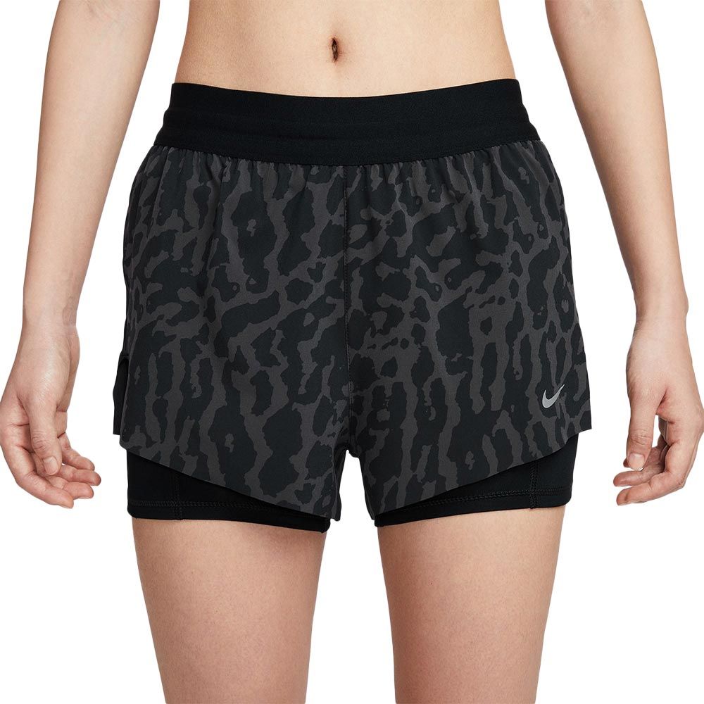NIKE Dri-FIT Swift 2-в-1 женские шорты для бега со средней посадкой с принтом