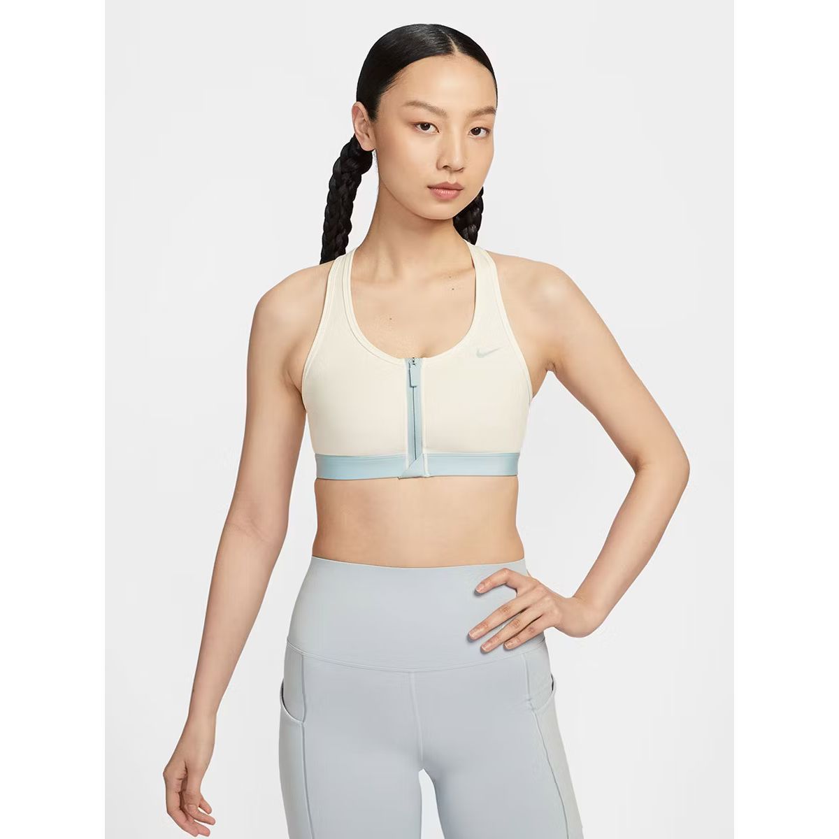 NIKE Swoosh Medium-Support Padded Zip-Front женские спортивный лиф