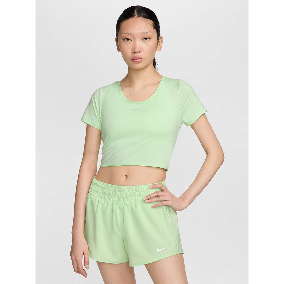 NIKE женская One Classic Cropped Twist тренировочная футболка