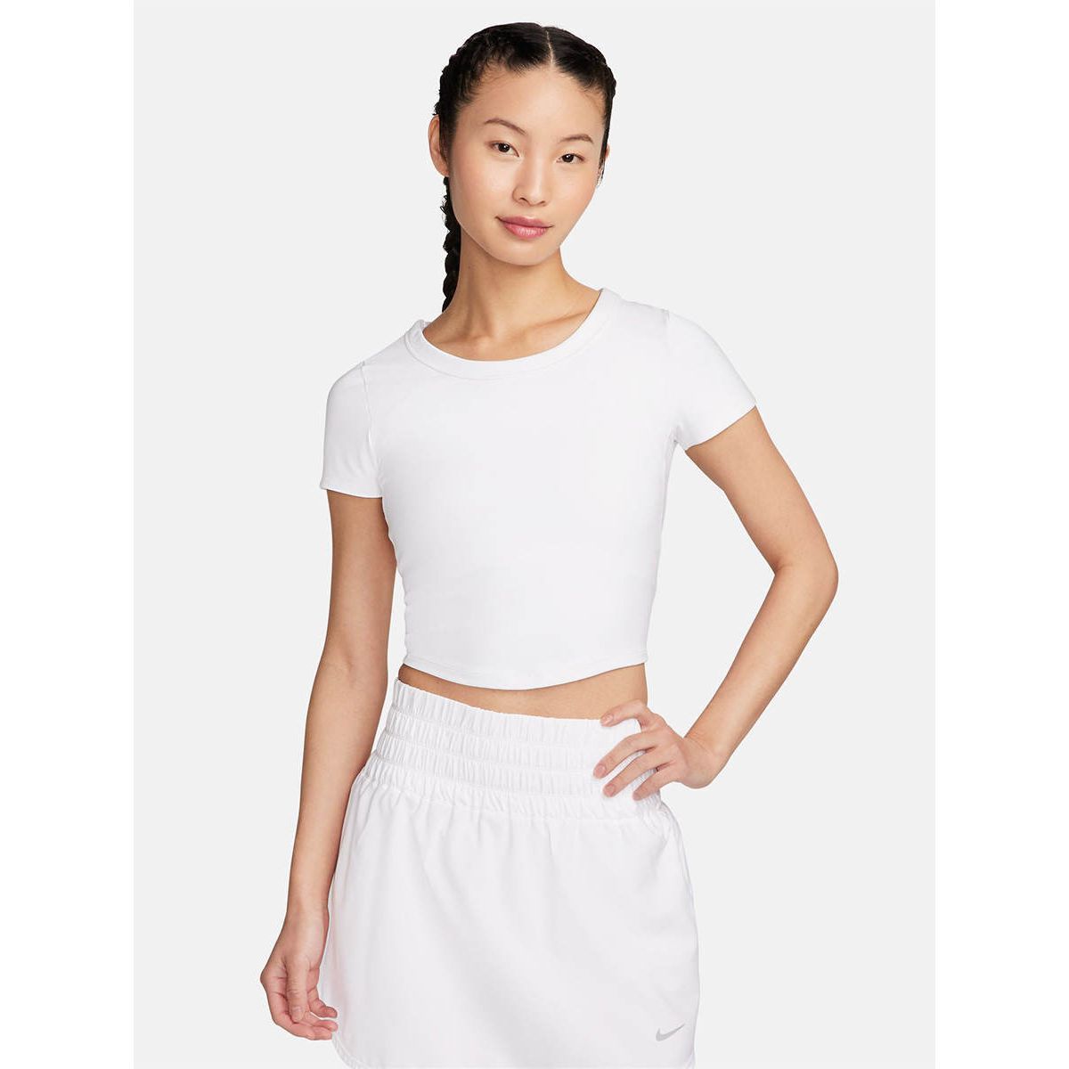 NIKE женская One Fitted Cropped тренировочная футболка