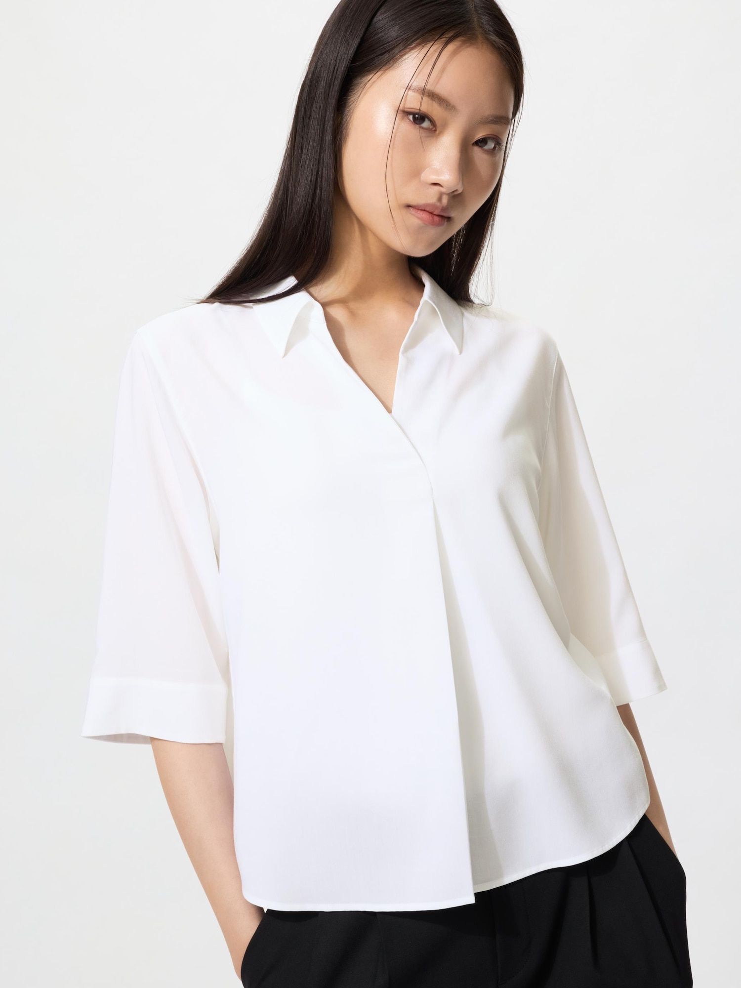 Блузка Rayon с воротником skipper | 3/4 рукава
