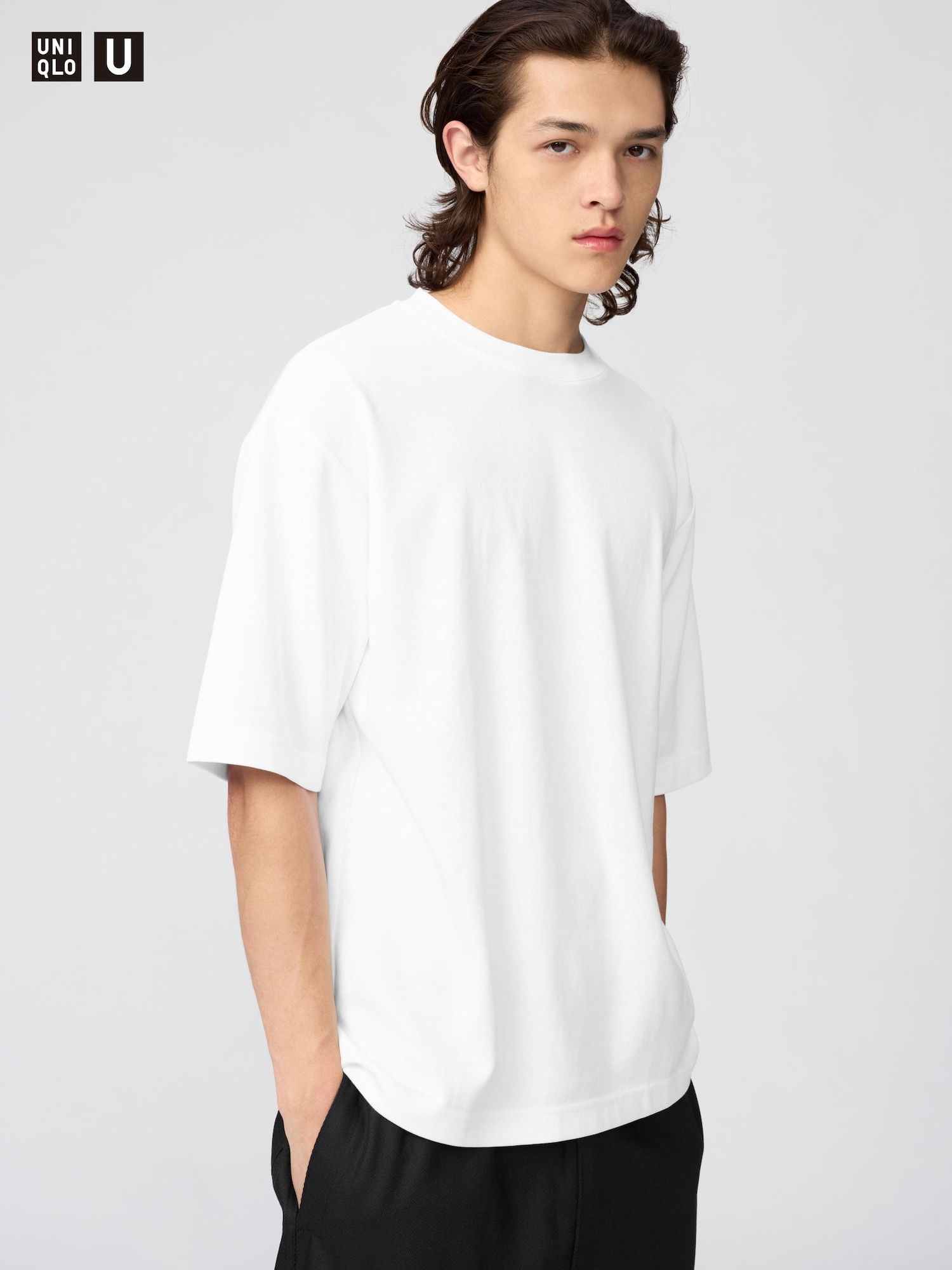 Оверсайз футболка U AIRism Cotton с круглым вырезом