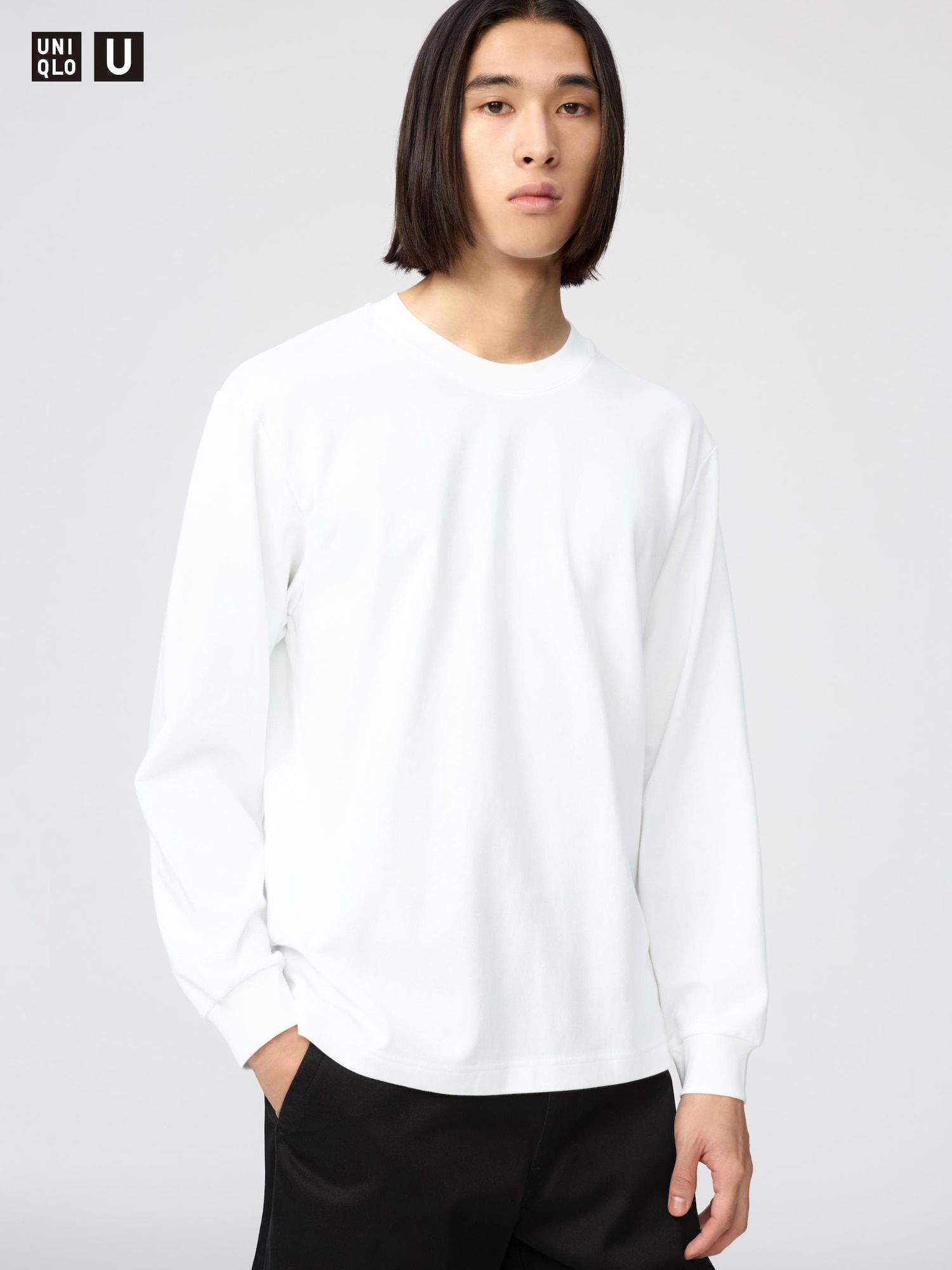 Футболка U AIRism Cotton с круглым вырезом | длинный рукав